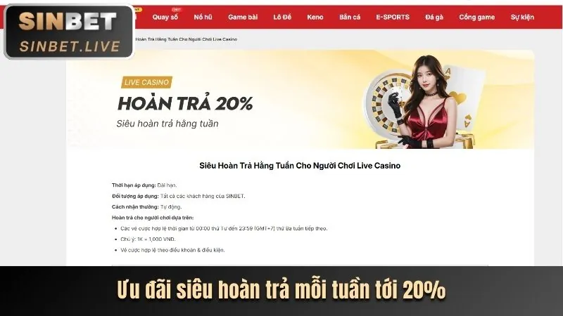 Hoàn trả cực cao không giới hạn Win1